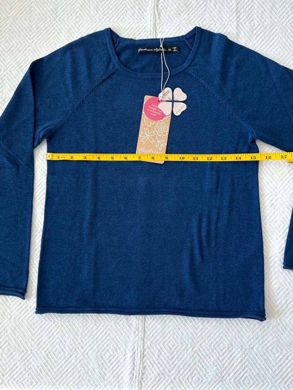 Gudrun Sjoden organic knit raglan sweater, XS, blue